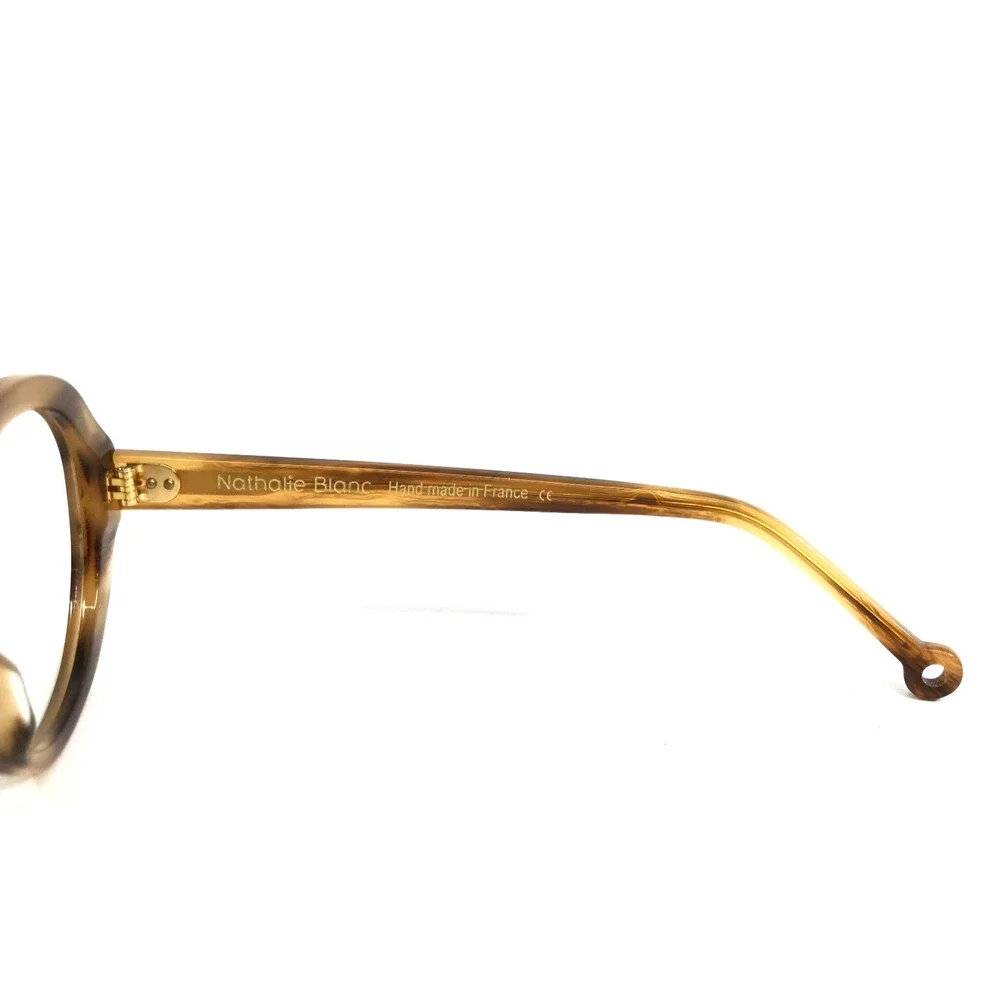 Nathalie Blanc Eyeglasses Frames HENRIETTE 112 Light Horn Full Rim 51-19-140